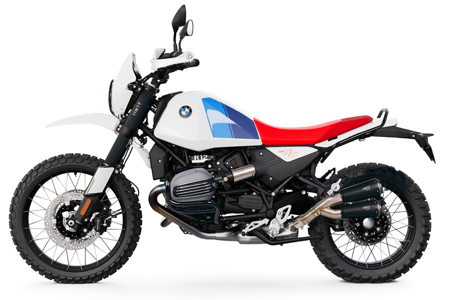 BMW R 12 G/S [2025-2026] - Niedriger Doppel-Titan-Auspuff mit sichtbaren Schweißnähten für BMW R12 G/S