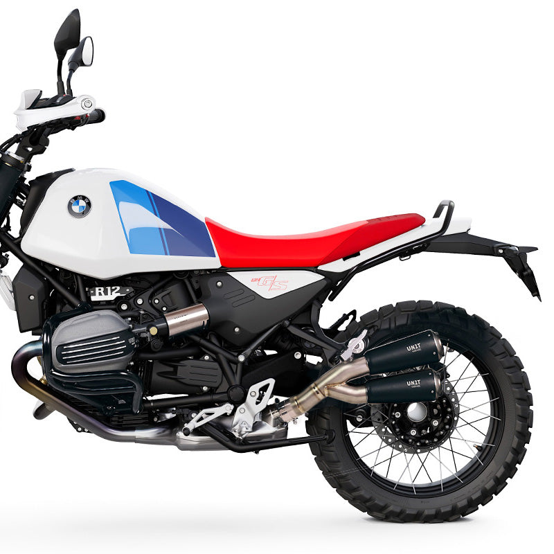 BMW R 12 G/S [2025-2026] - Niedriger Doppel-Titan-Auspuff mit sichtbaren Schweißnähten für BMW R12 G/S