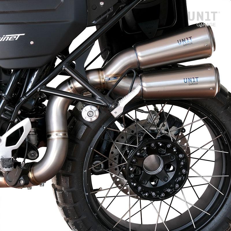 BMW R nineT 1200 Urban G/S (niedriger Auspuff) [2017-2023] - Titanium Doppelter Schalldämpfer mit sichtbarer Schweißnaht