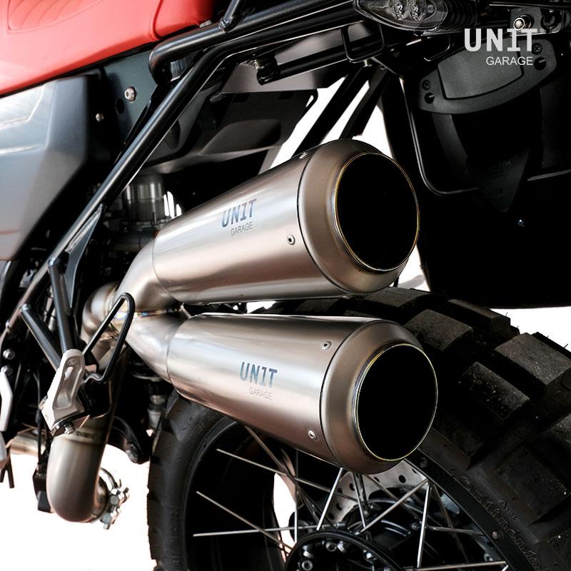 BMW R nineT 1200 Urban G/S (niedriger Auspuff) [2017-2023] - Titanium Doppelter Schalldämpfer mit sichtbarer Schweißnaht