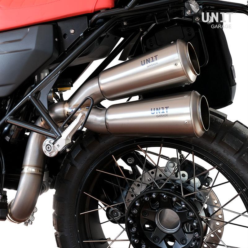 BMW R nineT 1200 Urban G/S (niedriger Auspuff) [2017-2023] - Titanium Doppelter Schalldämpfer mit sichtbarer Schweißnaht