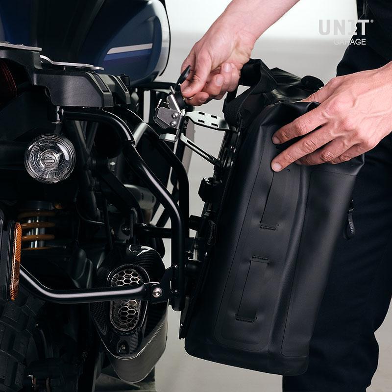 BMW R nineT 1200 Racer [2017-2020] - Aluminiumplatte + Schnellkupplung und Verschluss aus Edelstahl (Schalldämpferseite)