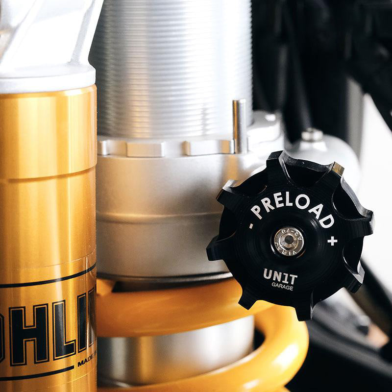 BMW R nineT 1200 Pure [2017-2023] - Knopf zur Einstellung der Vorspannung des Öhlins-Stoßdämpfers