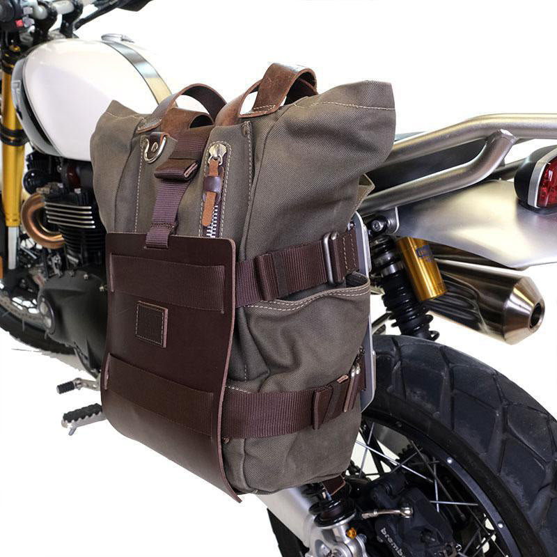 BMW R 1250 GS LC Rad [2019-2023] - Aluminium-Taschenhalter mit verstellbarer Lederfront, Schnellkupplung und Rahmen
