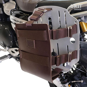 BMW R 1200 GS LC Rad [2013-2019] - Taschenhalter Aluminium mit verstellbarer Lederfront, Schnellkupplung und rechtem Rahmen