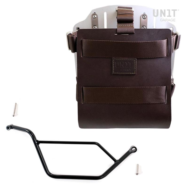 BMW R 1150 R [2000-2006] - Alu-Taschenhalter mit Lederfront, Schnellkupplung und rechtem Rahmen