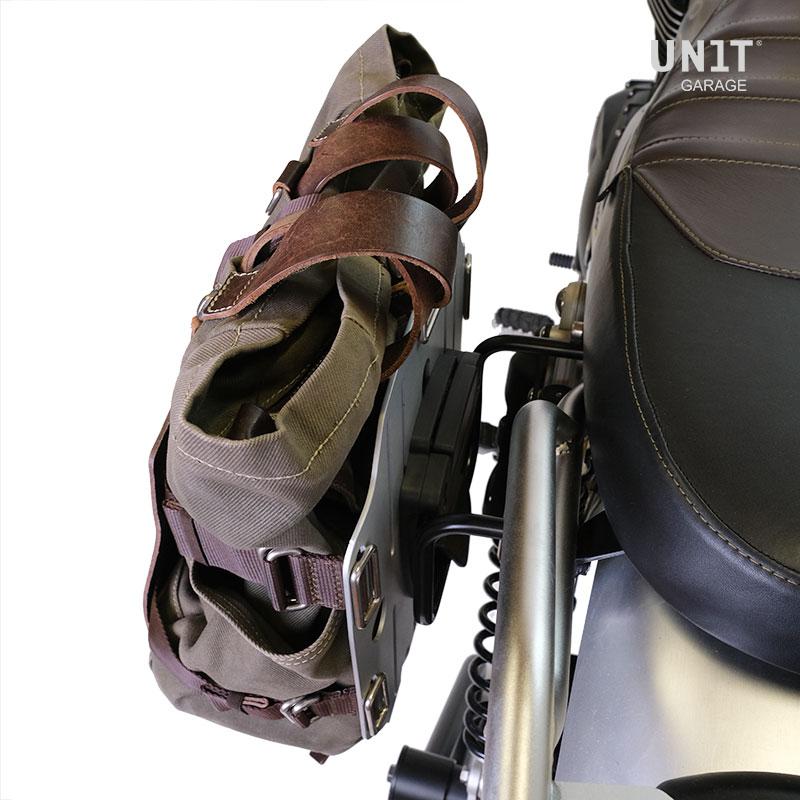 BMW R 1300 GS [2024–2026] - Aluminium-Taschenhalter mit verstellbarer Lederfront und Schnellkupplung + Rahmen rechts