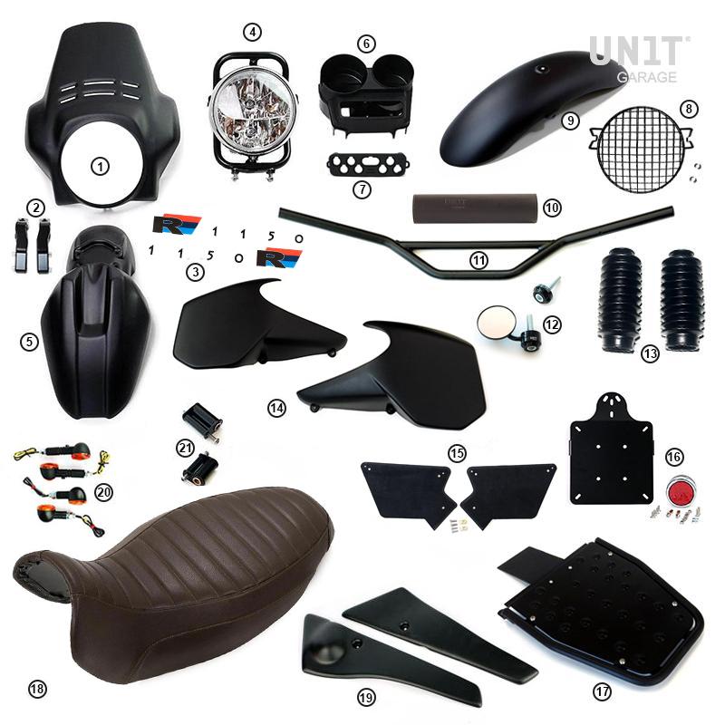 BMW R 1150 R [2000-2006] - PRO Kit mit Tankseitenverkleidungen (Mattschwarz)