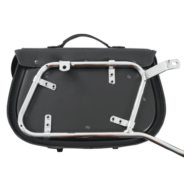 Bolsa para motocicleta [Hepco & Becker] - couro preto marfim direito - porta-bagagem tubo