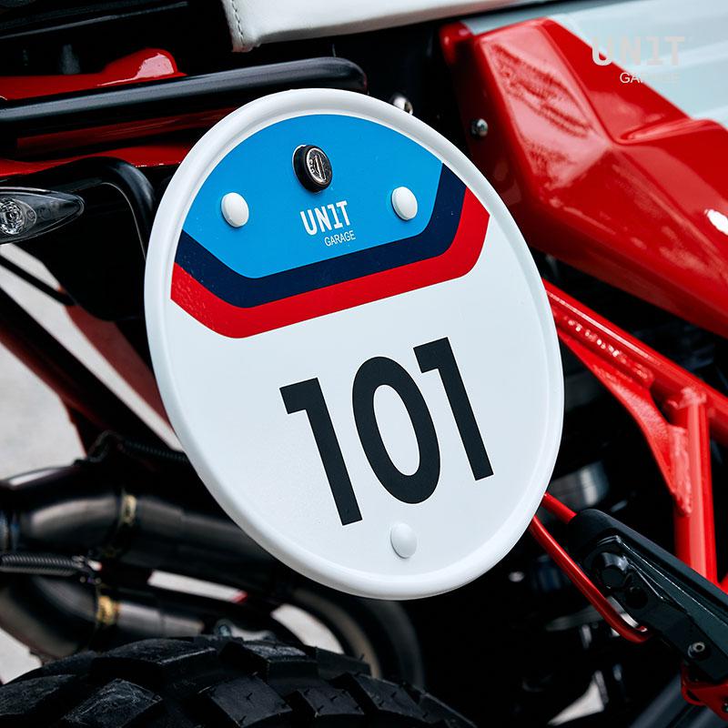 BMW R nineT 1200 Urban G/S (niedriger Auspuff) [2017-2023] - Startnummerntafel mit Schnellverschluss und Schloss