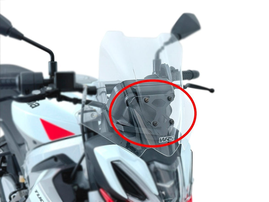 APRILIA TUONO 457 [2025-2026] - Estrutura de retenção do pára-brisa - vista 1