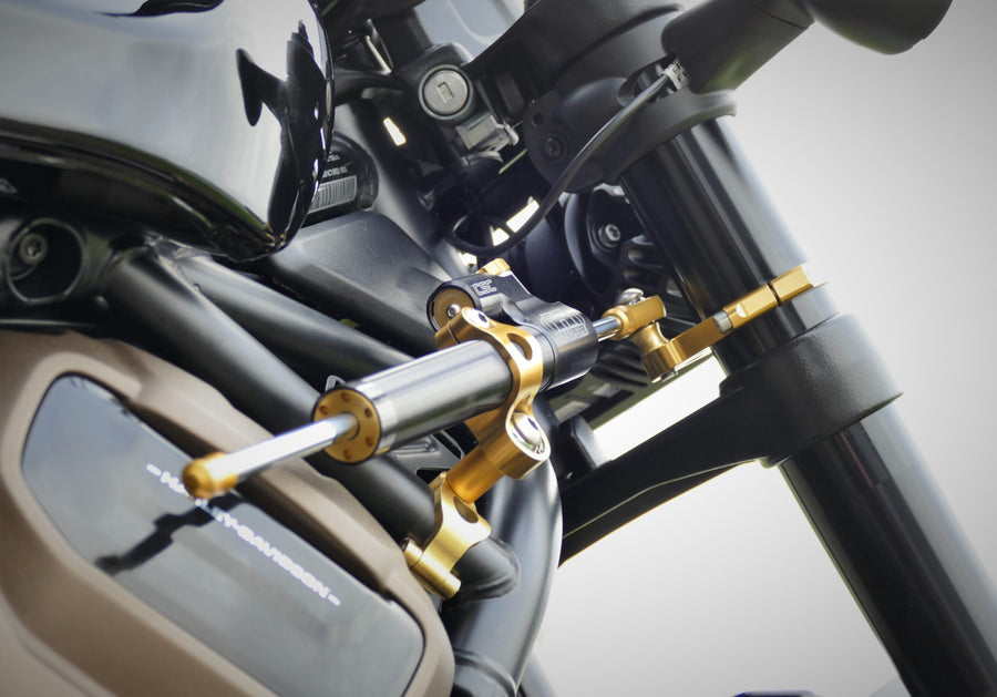 Motorrad [HYPERPRO] – Lenkungsdämpfer-Montagesatz, Schwarz (MK-HD12-S005-B)